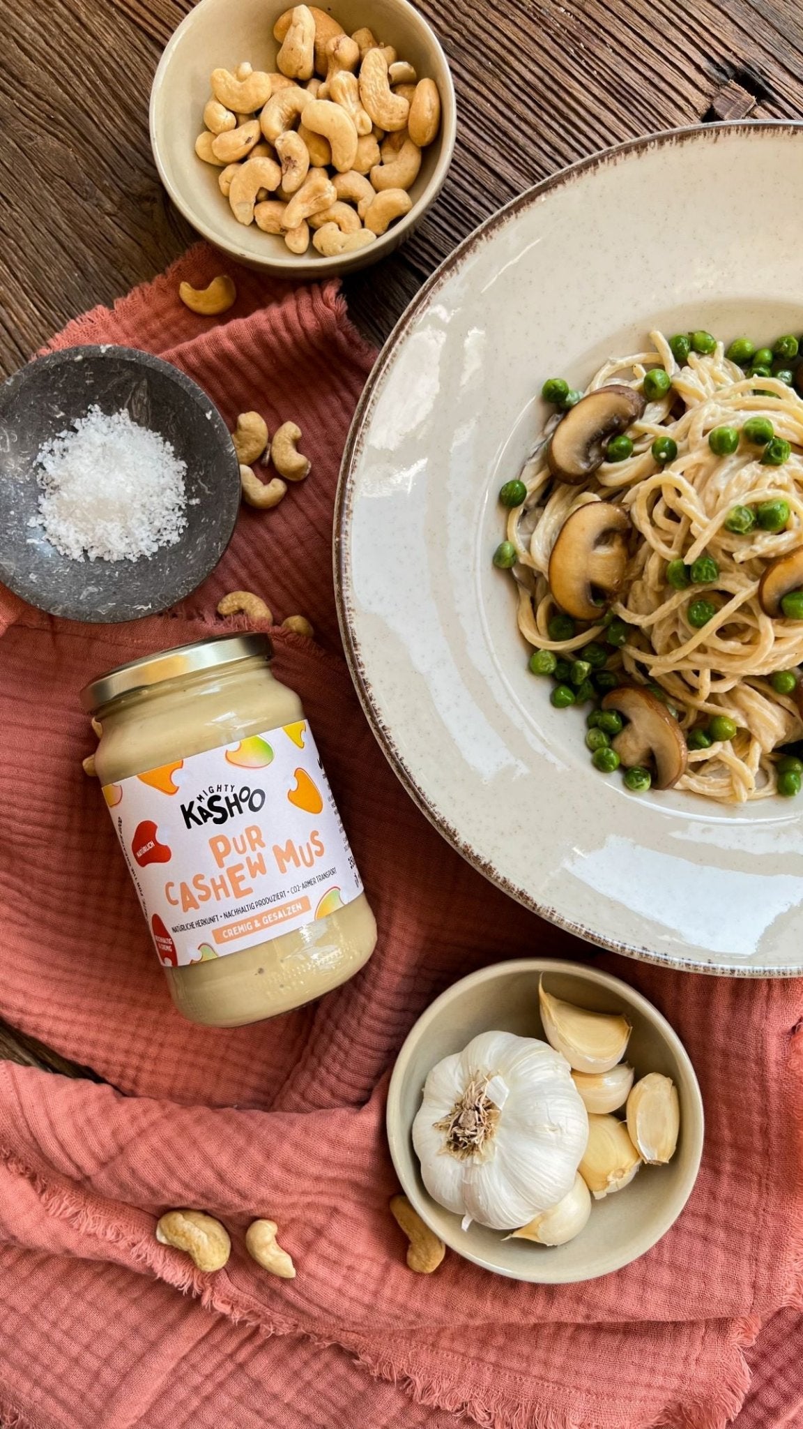 vegane Cashew Carbonara - Mighty Kashoo