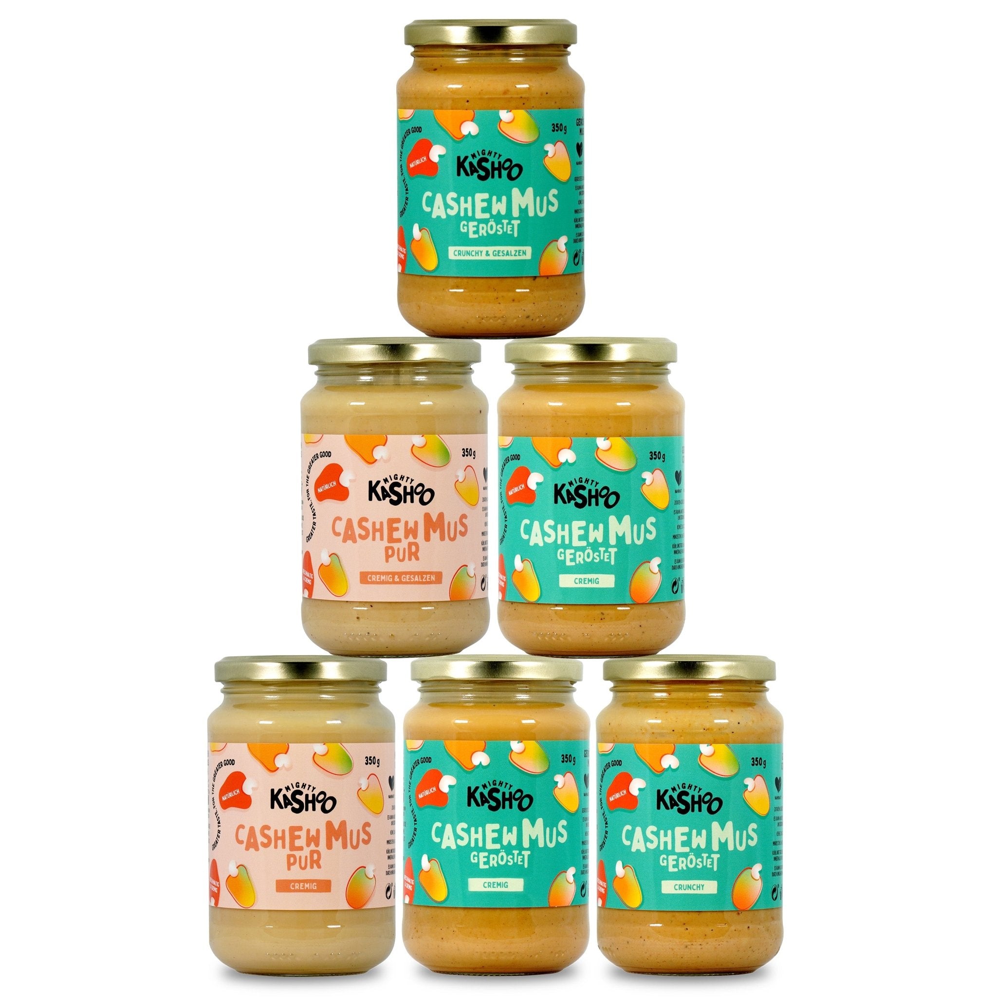 Cashewmus Bundle "Probierpaket", 6 x 350g - Mighty Kashoo